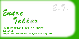 endre teller business card